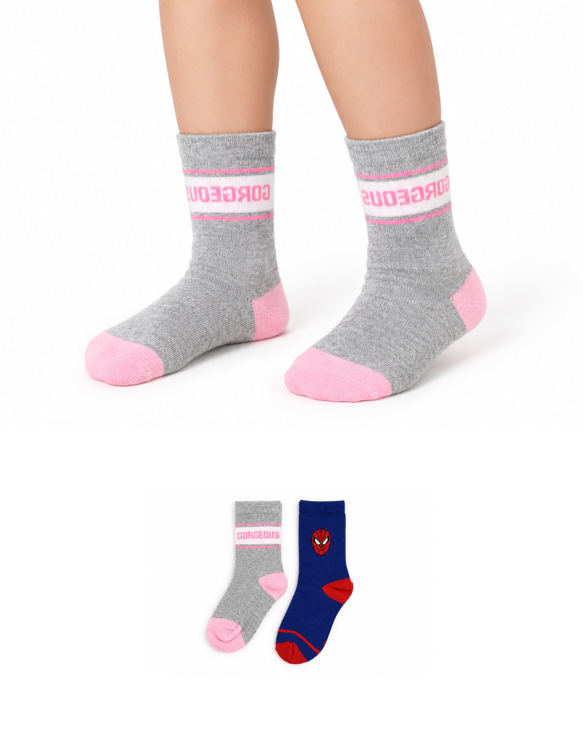 Valuables Girls Printed Lycra Socks - 2 Pc