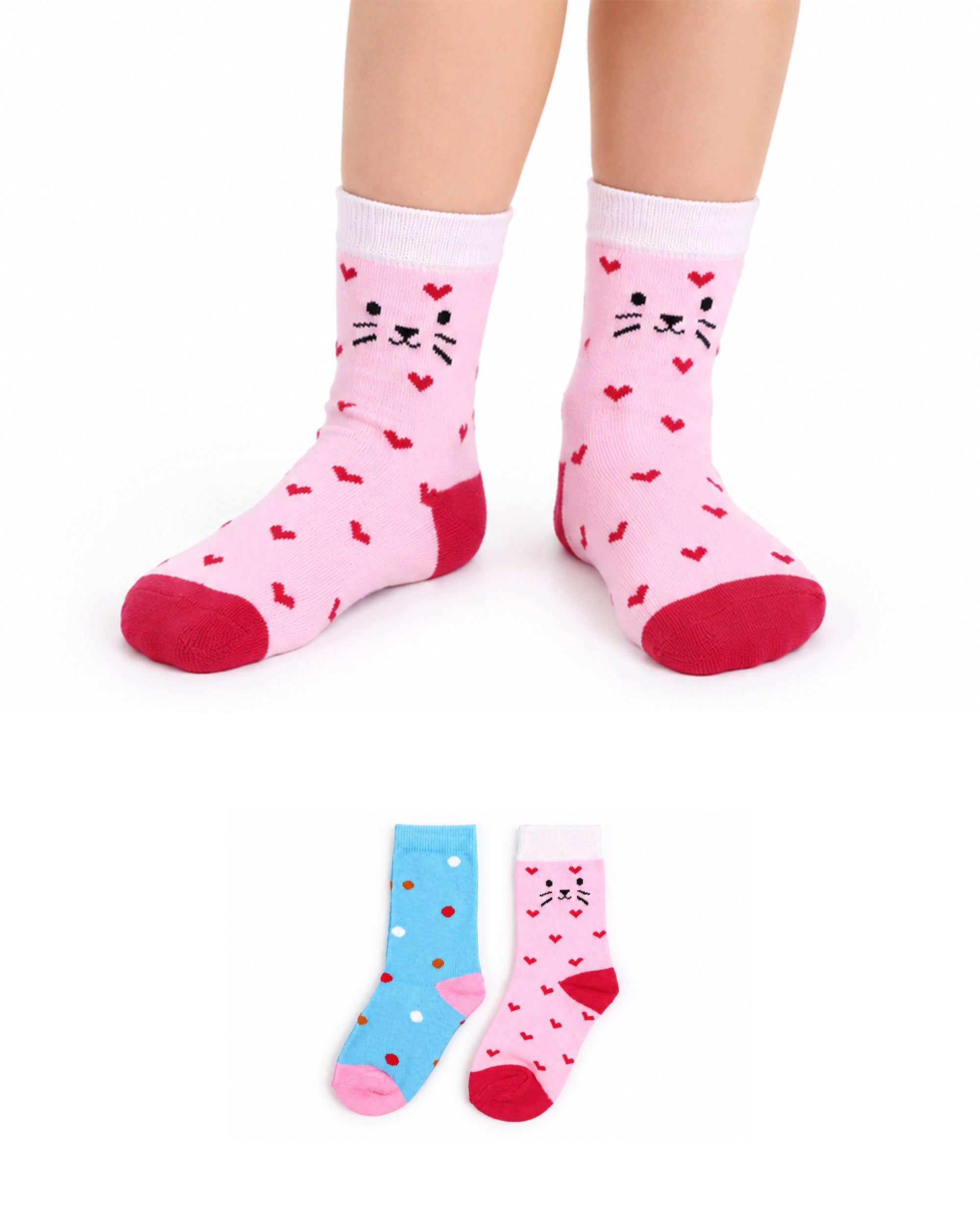 Valuables Girls Printed Lycra Socks - 2 Pc