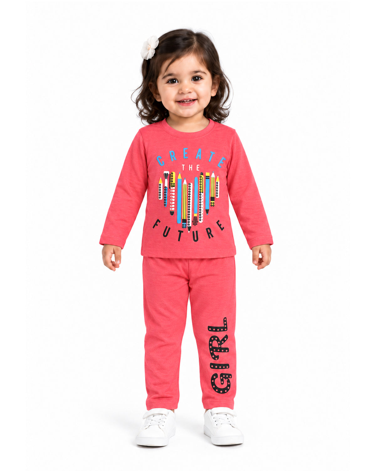 Valuables Girls Printed Full Sleeves Suit