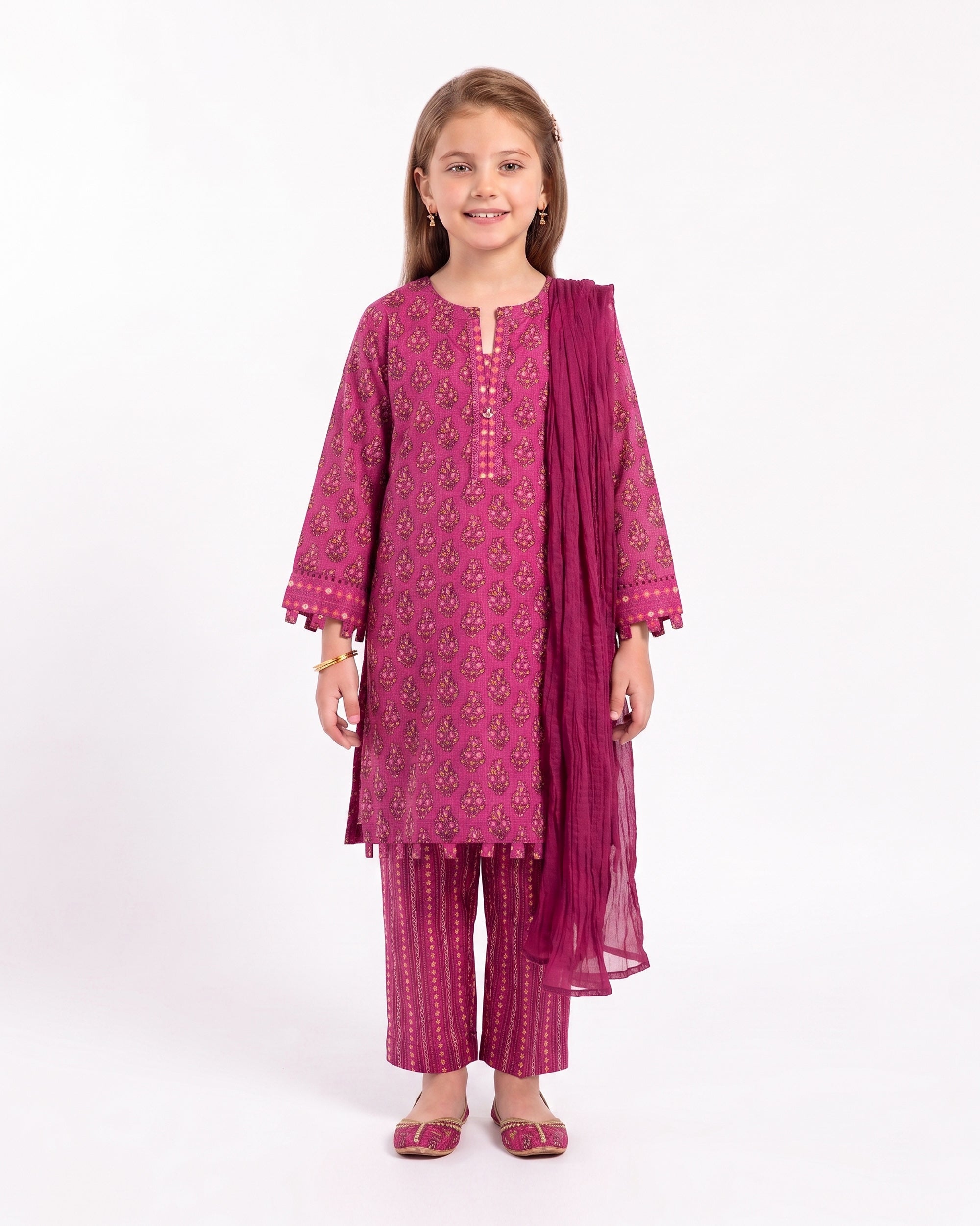 Eminent Girls' Essentials Printed 3 Pc Suit