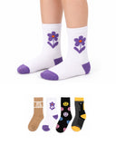 Valuables Girls Printed Lycra Socks - 4 Pc