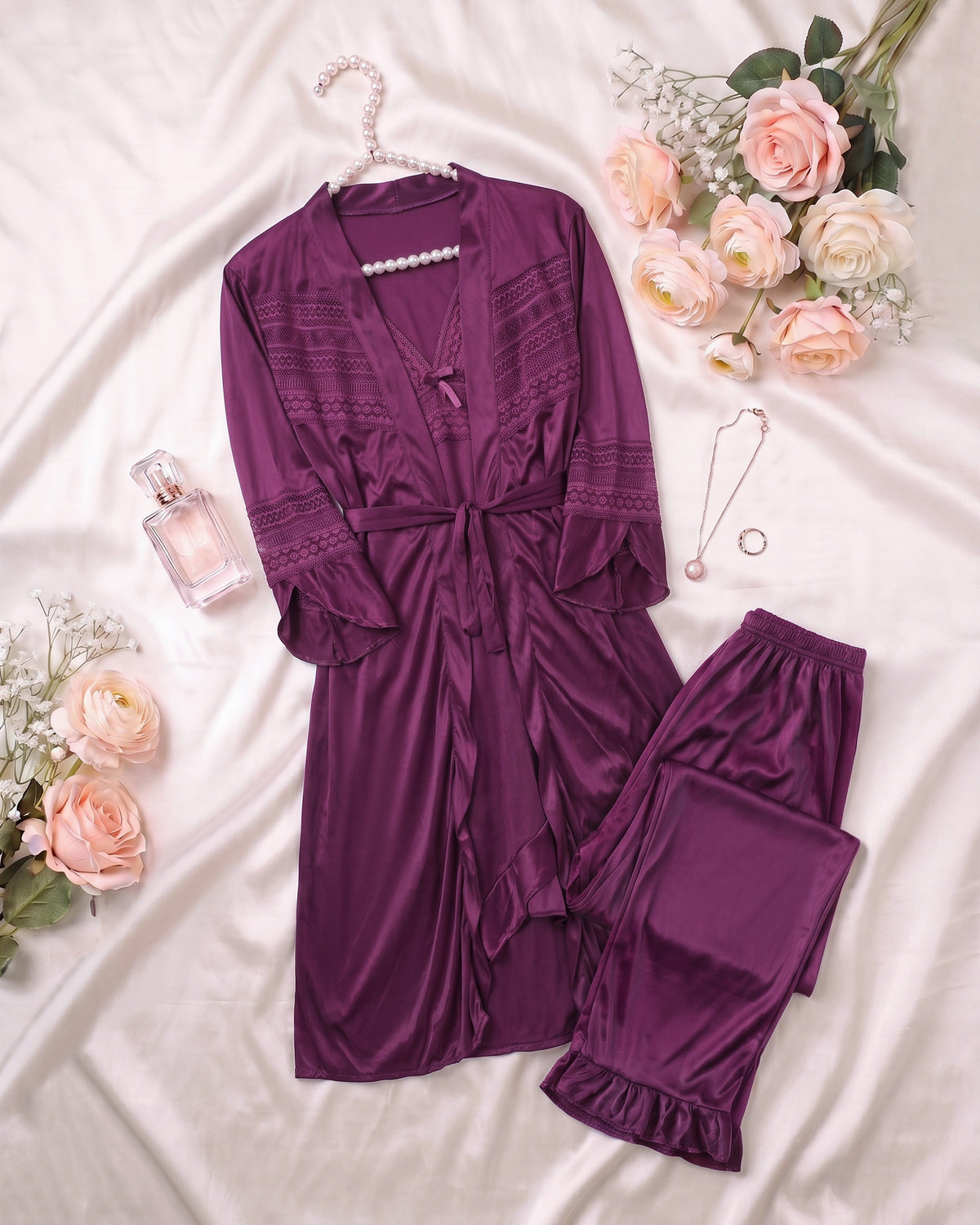 Eminent Women's Nighty Set- 3 Pcs