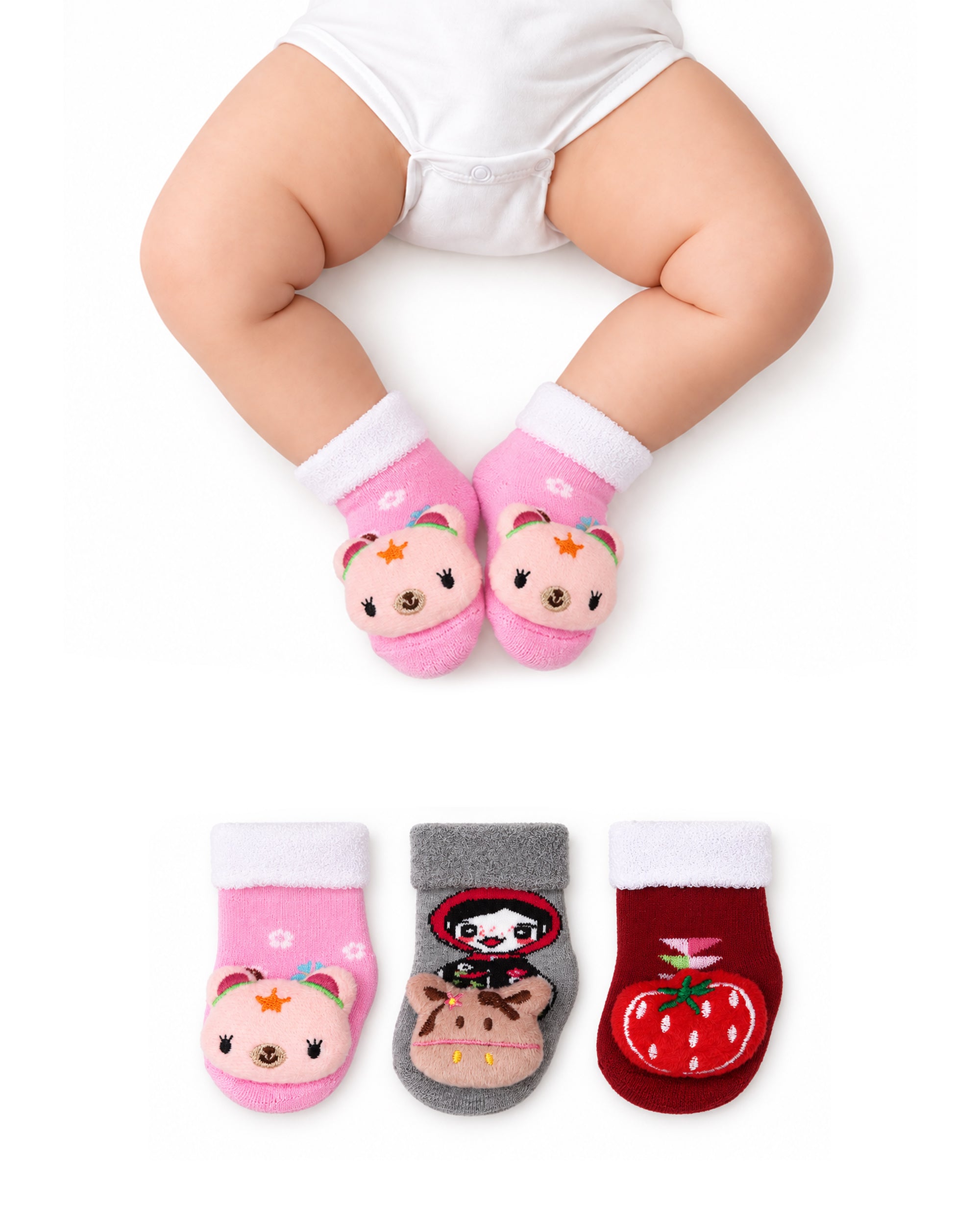 Newborn Character Socks - 3 Pc