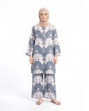 Valuables Women's Slub Printed Suit - 2 Pc