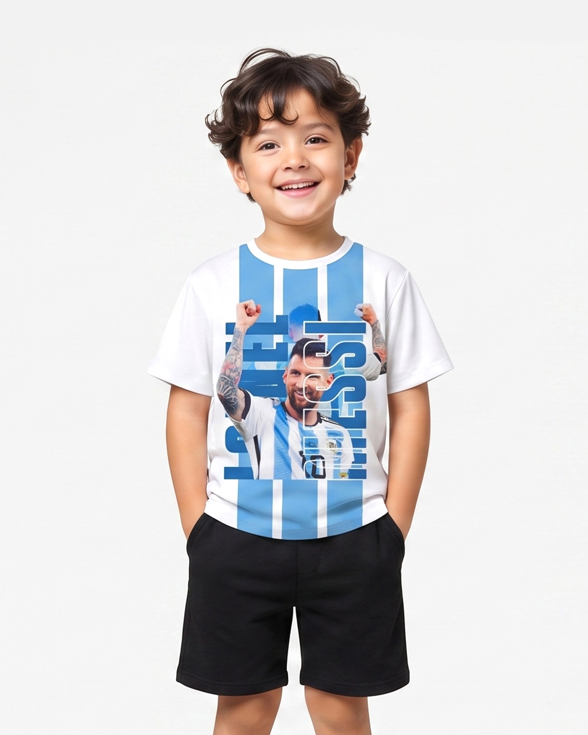 Valuables Boys' Messi Sublimation Half Sleeves T-Shirt