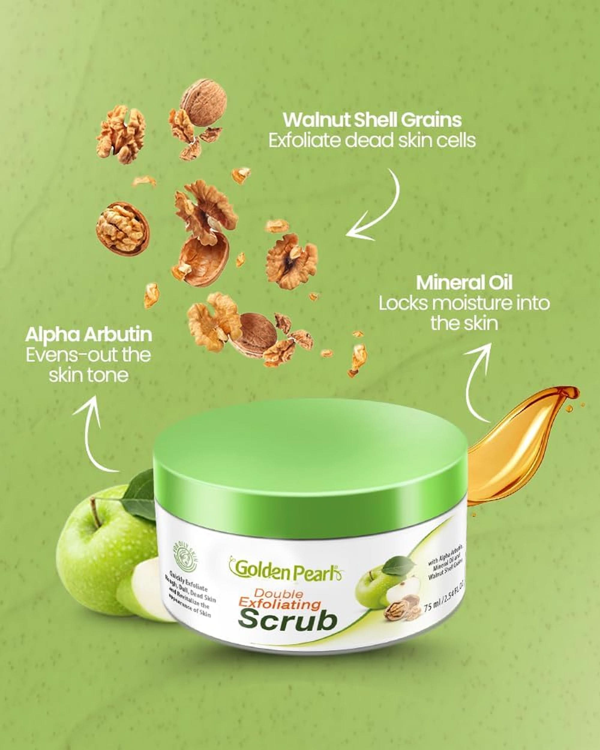Golden Pearl Double Exfoliating Scrub 75ml, Scrubs, Golden Pearl, Chase Value