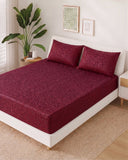 Valuables Embossed Double Fitted Bed Sheet Set - 72 x 78 Inch