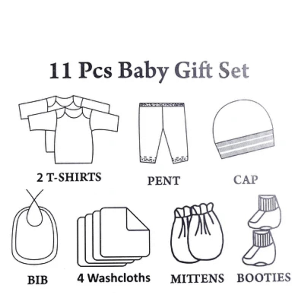 Newborn Gift Box Pack of 11 - Sky Blue, Kids Gift Set, Chase Value, Chase Value