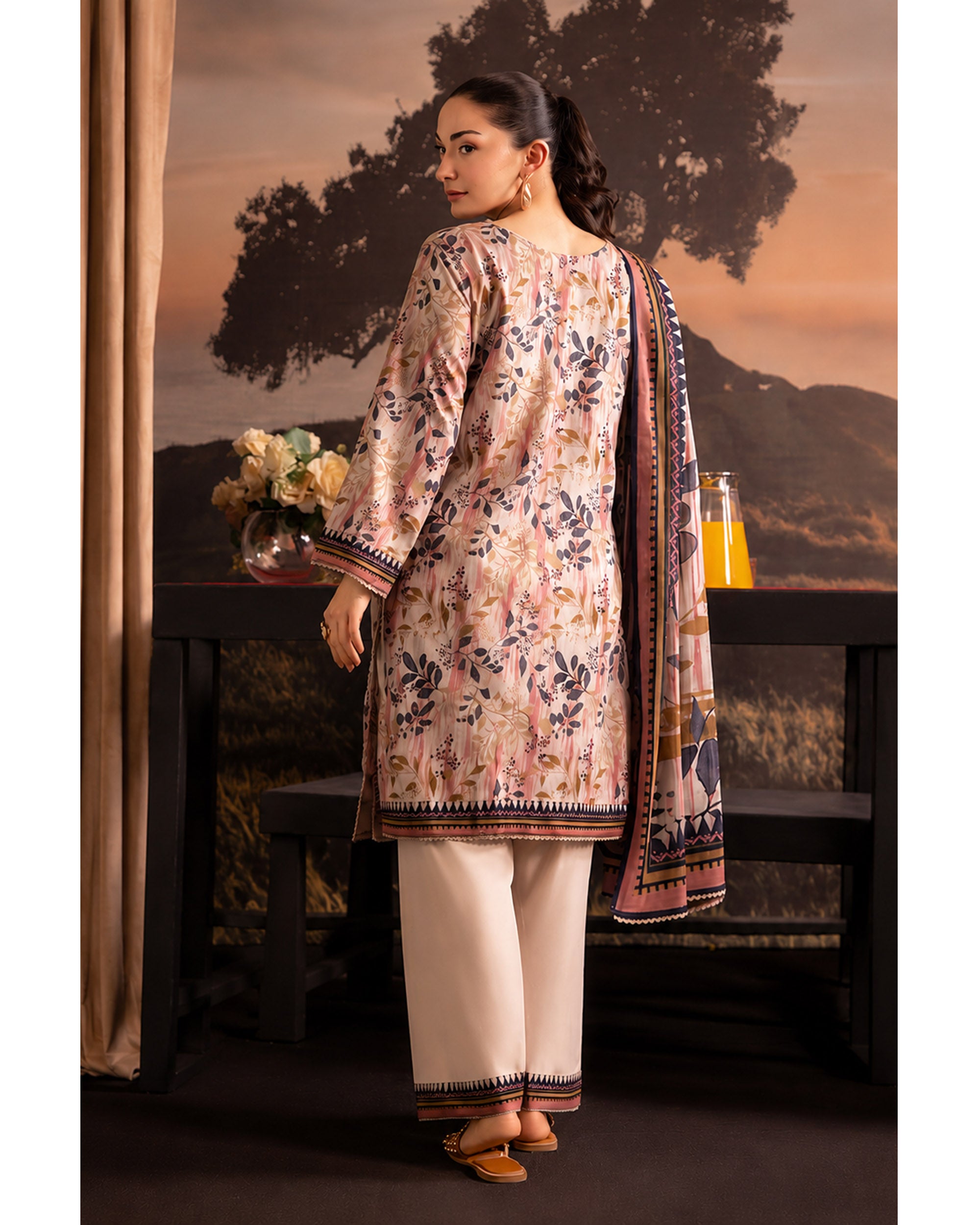 Women's Printed Suit 3-Pc - Inspired by Khaddi - 5