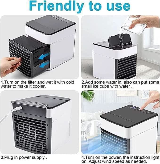 Mini Air Pure Chill 2.0 Evaporative Air Cooler - Grey, Rechargeable Fan, Chase Value, Chase Value