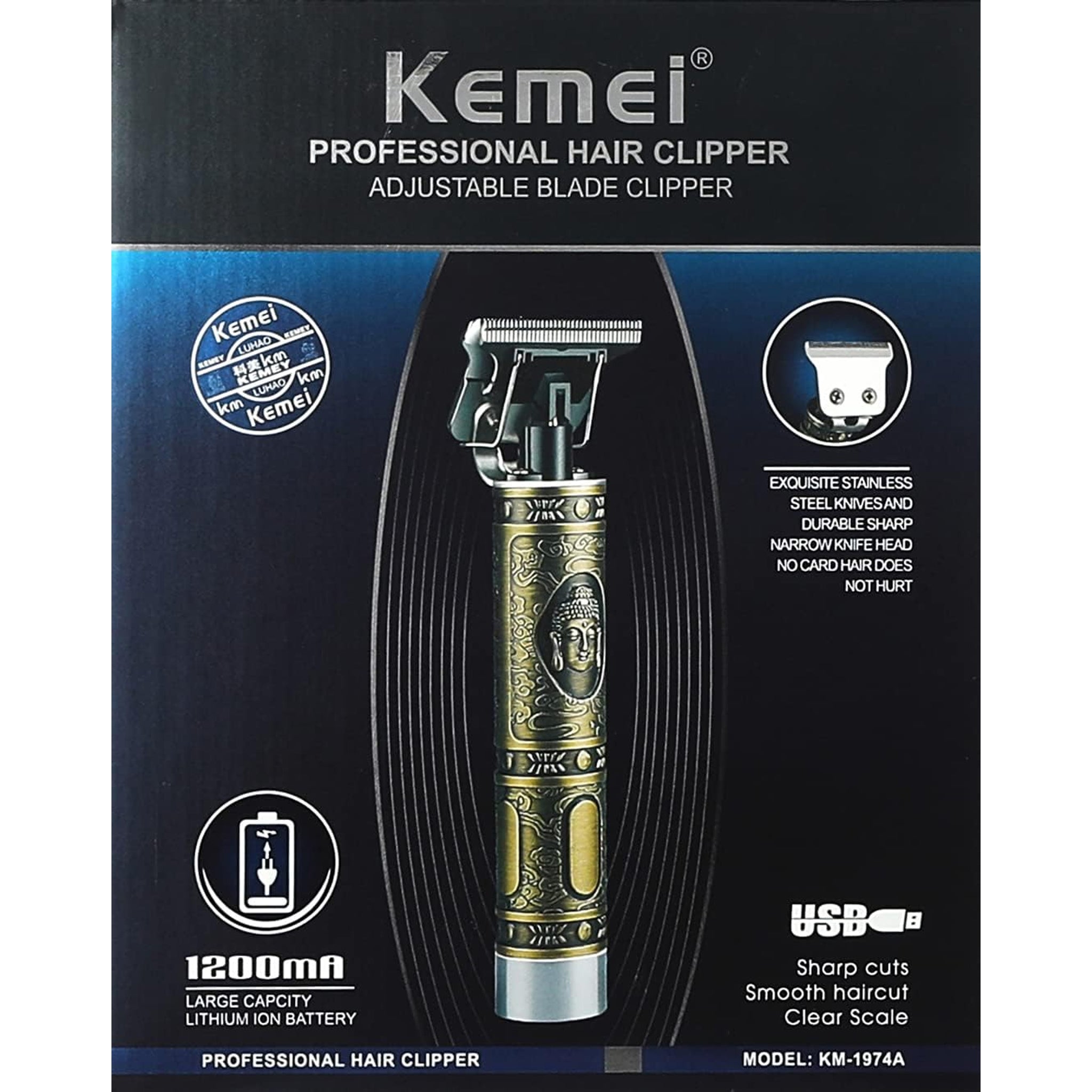 Trimmer Kemei Km1974 - Golden, Shaver & Trimmers, Kemei, Chase Value