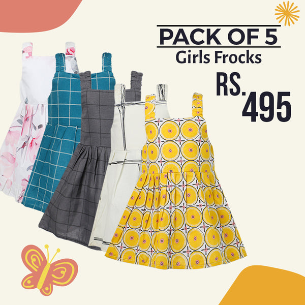 Girls Frock Pack of 5, Girls Frocks, Chase Value, Chase Value