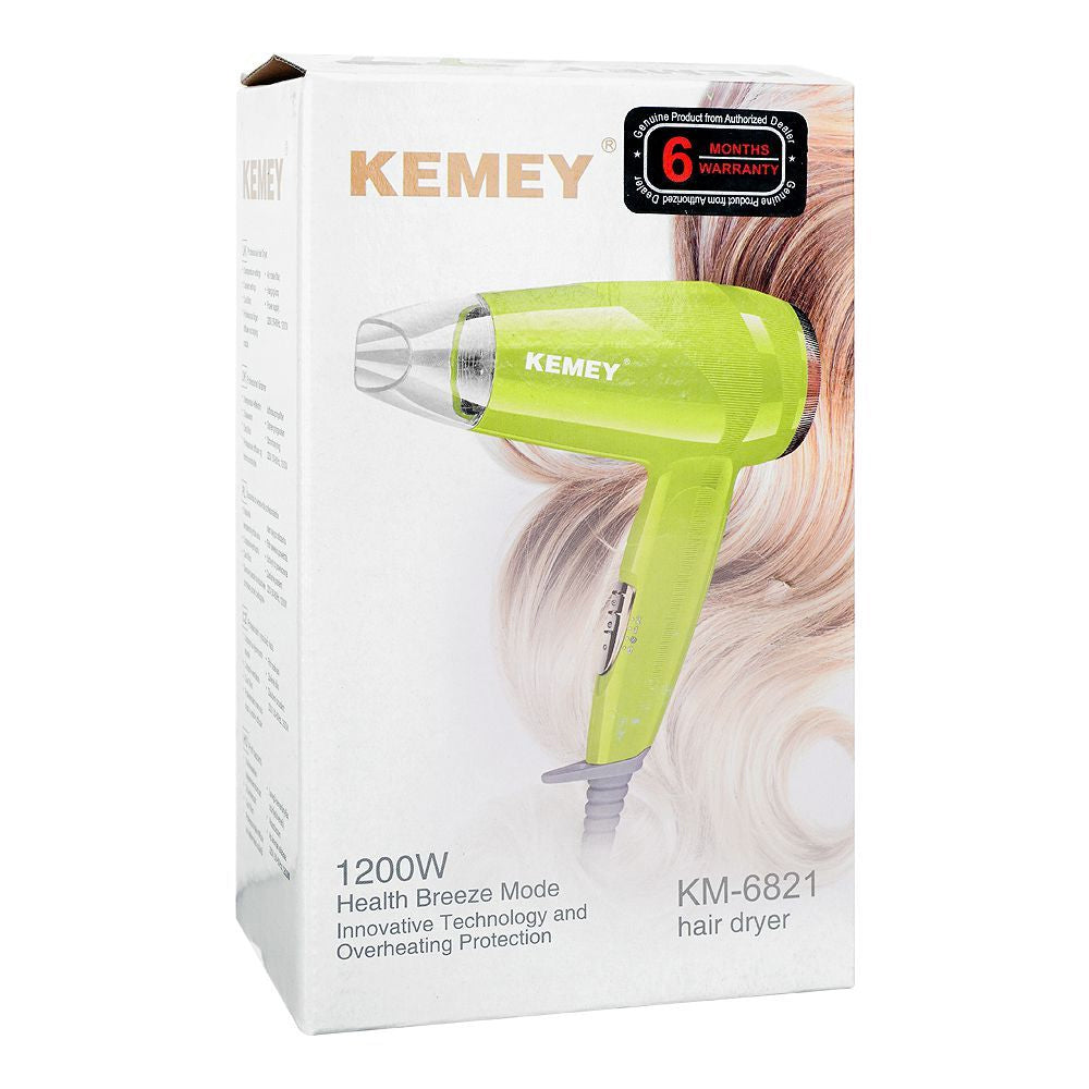 Kemei Hair Dryer Km-6821 - Green, Hair Dryer, Kemei, Chase Value