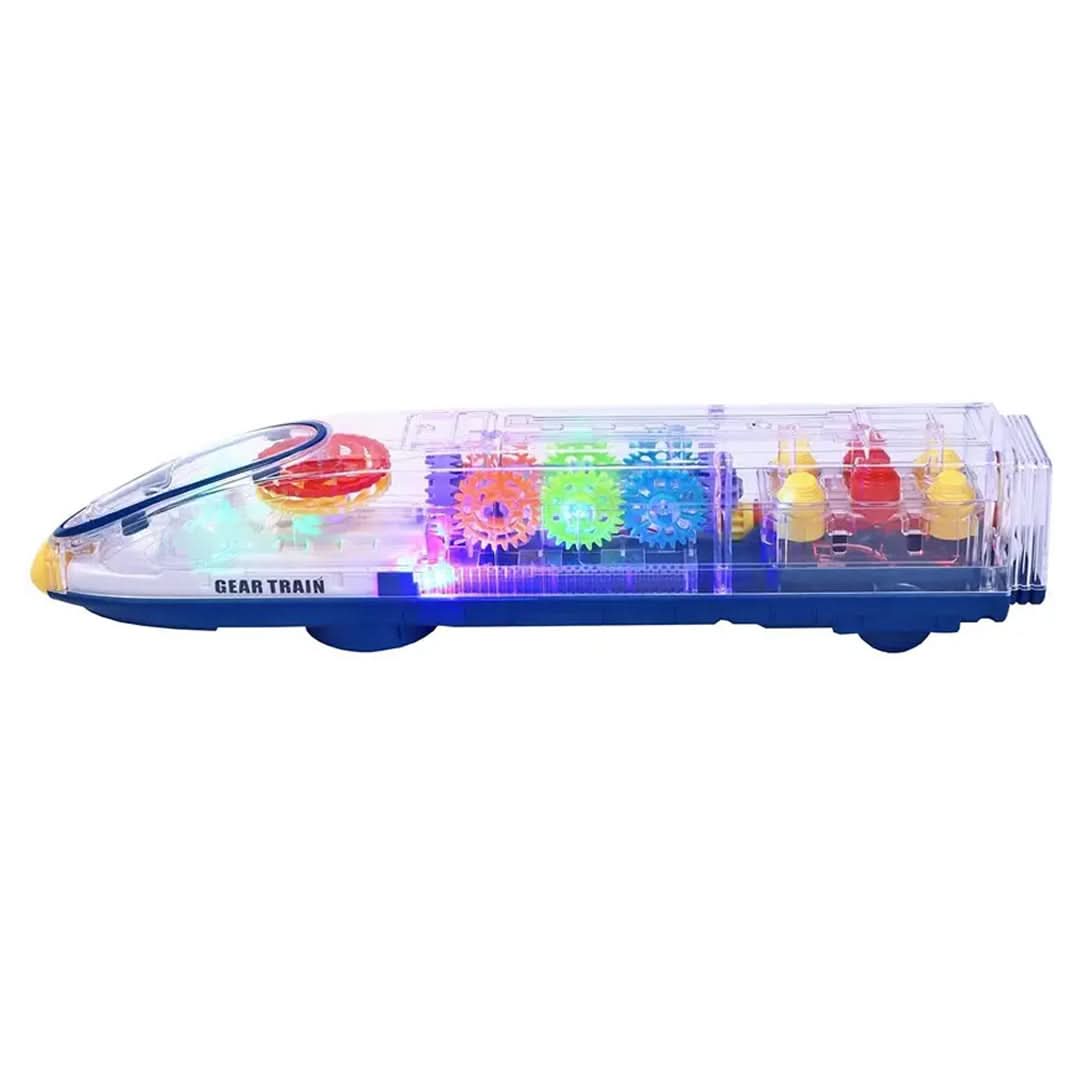 White Whale Transparent Bump and Go Train with 3D Lightning, Moving Gears, and Music, Musical Toys, Chase Value, Chase Value