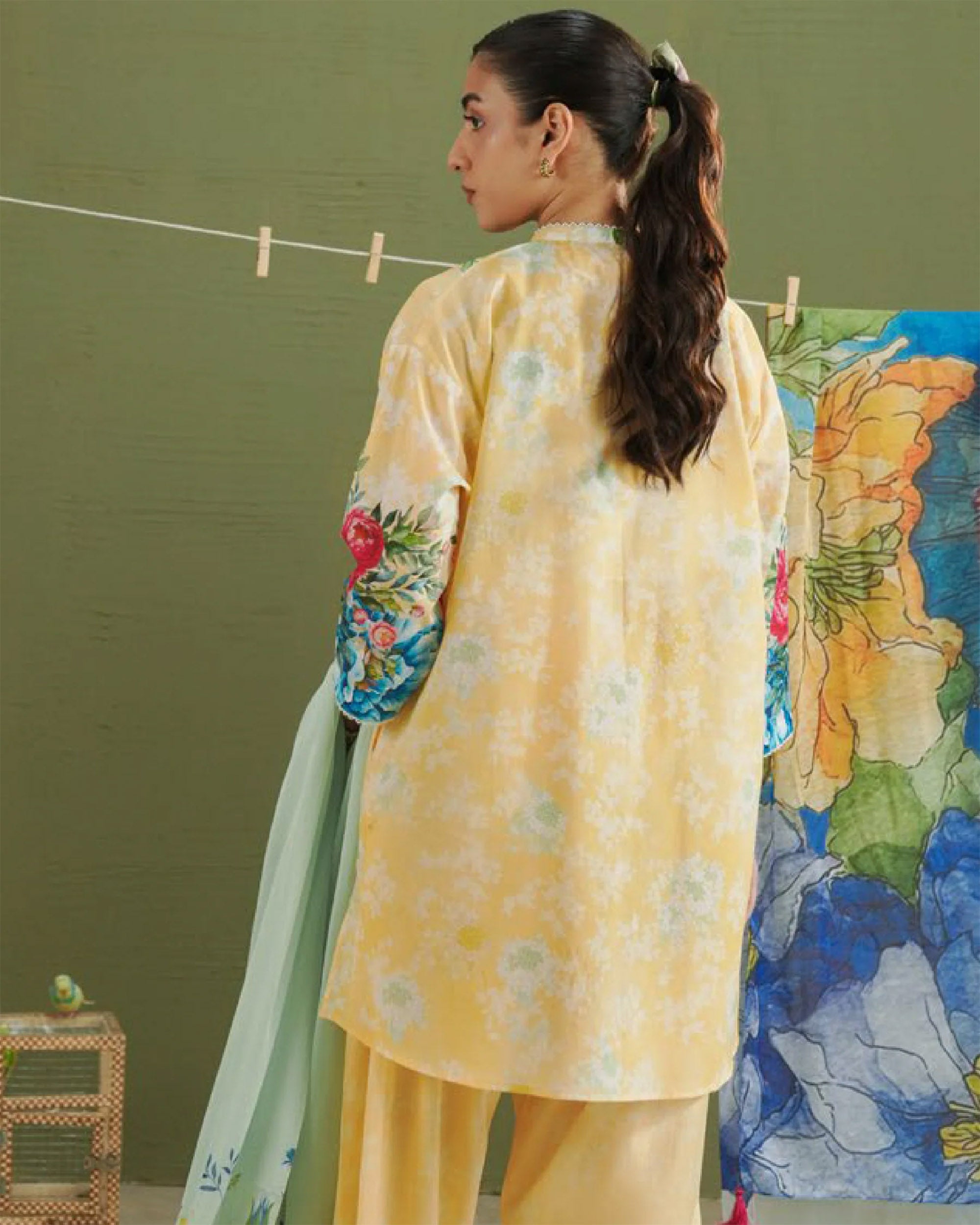 Women's Printed Suit 3-Pc - Inspired by Zara Shah Jahan - 9