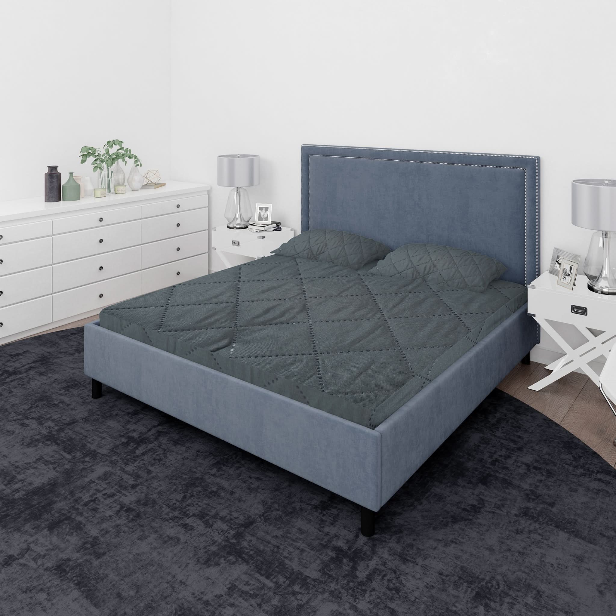 King Quilted Cotton Waterproof Mattress Protector 72X78" - Grey, Mattress Protector, Chase Value, Chase Value