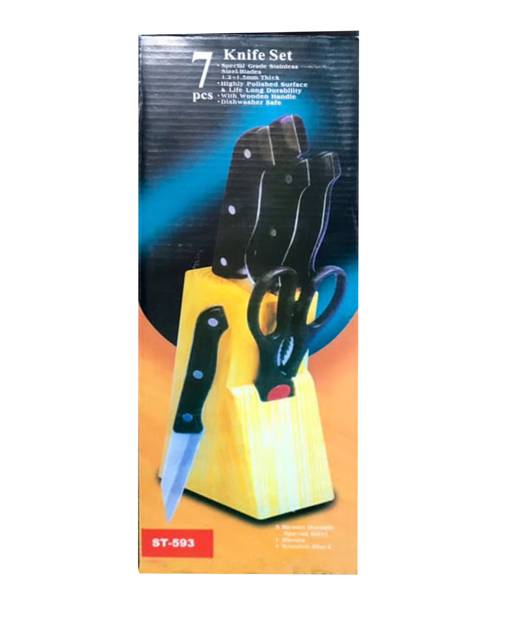 Knife Set 7 Pcs, Knives & Cutting Board, Chase Value, Chase Value