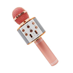 Handheld KTV Portable Mic Speaker Wireless Microphone - WS-858 - Rose Gold