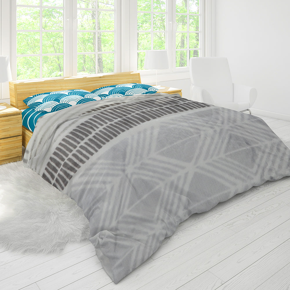 Wonder Embossed Flannel Blanket Double Bed - Light Grey, Blanket, Chase Value, Chase Value