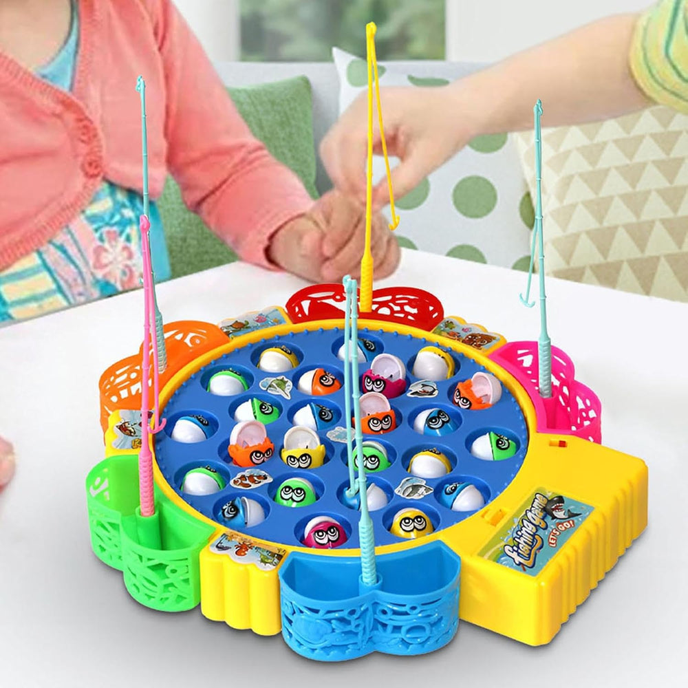 Battery Operated  Fishing Game With Music 15 Pcs - Multi Color, Non-Remote Control, Chase Value, Chase Value