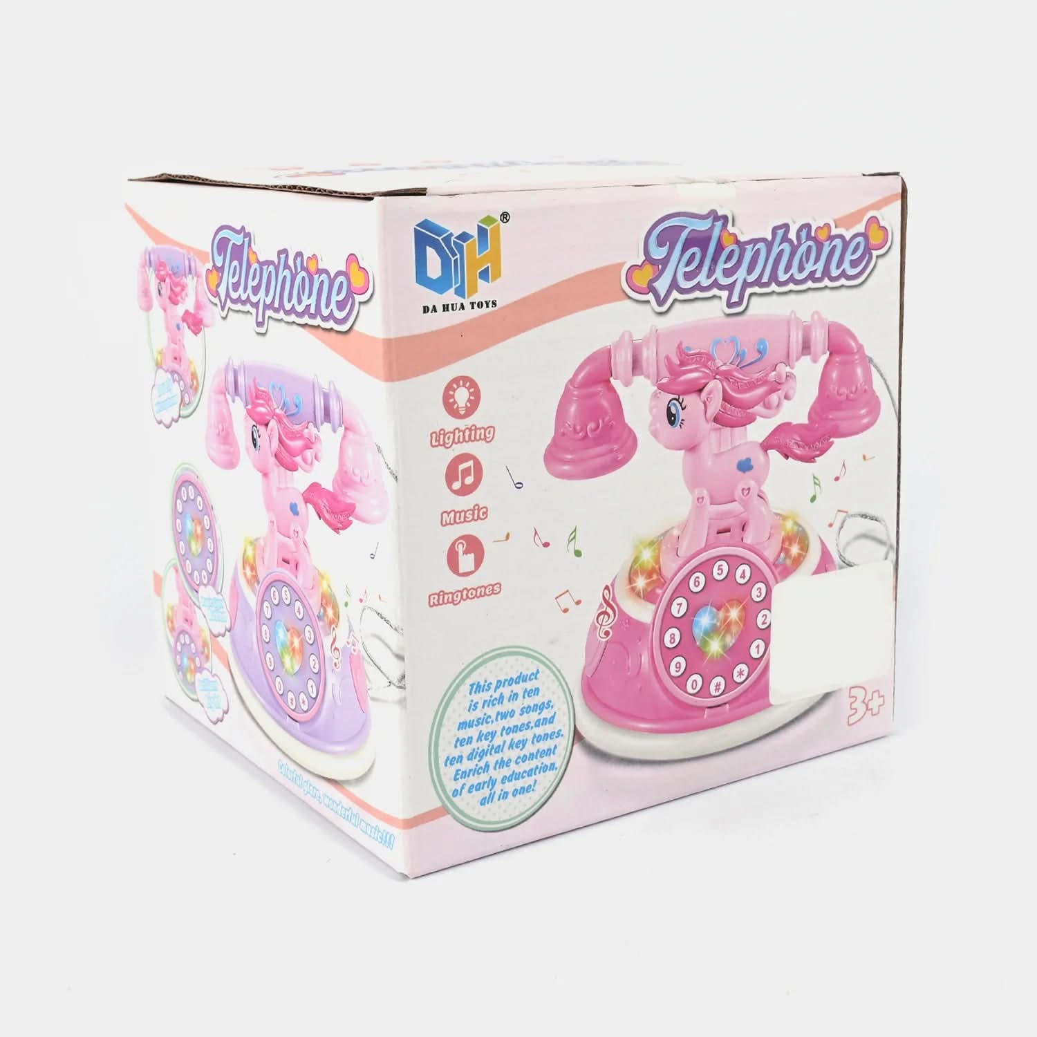 Battery Operated  Pony Telephone With Light & Music - Pink, Musical Toys, Chase Value, Chase Value