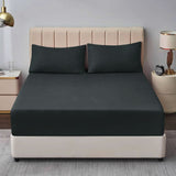 Double Bed Fitted Sheet Jersey 180*200 - Charcoal, Double Size Bed Sheet, Chase Value, Chase Value