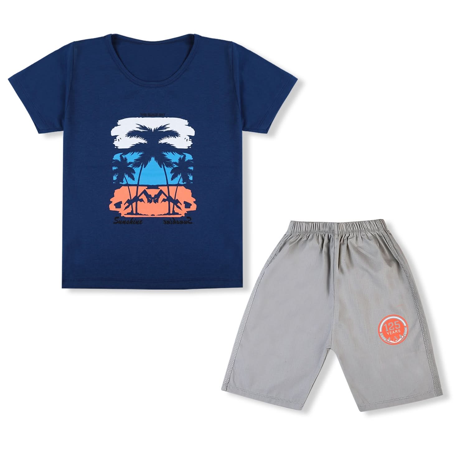 Valuable Boys Half Sleeves Short Suit - Navy Blue, Boys Sets & Suits, Chase Value, Chase Value