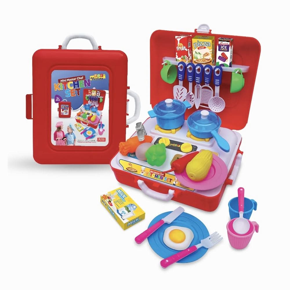 Mini Master Chef Kitchen Set - Dark Pink, Kids Cosmetic & Kitchen Sets, Chase Value, Chase Value