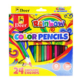 Deer Rainbow Pencil Color Pack of 24 - Multi Color, Pencil Boxes & Stationery Sets, Deer, Chase Value
