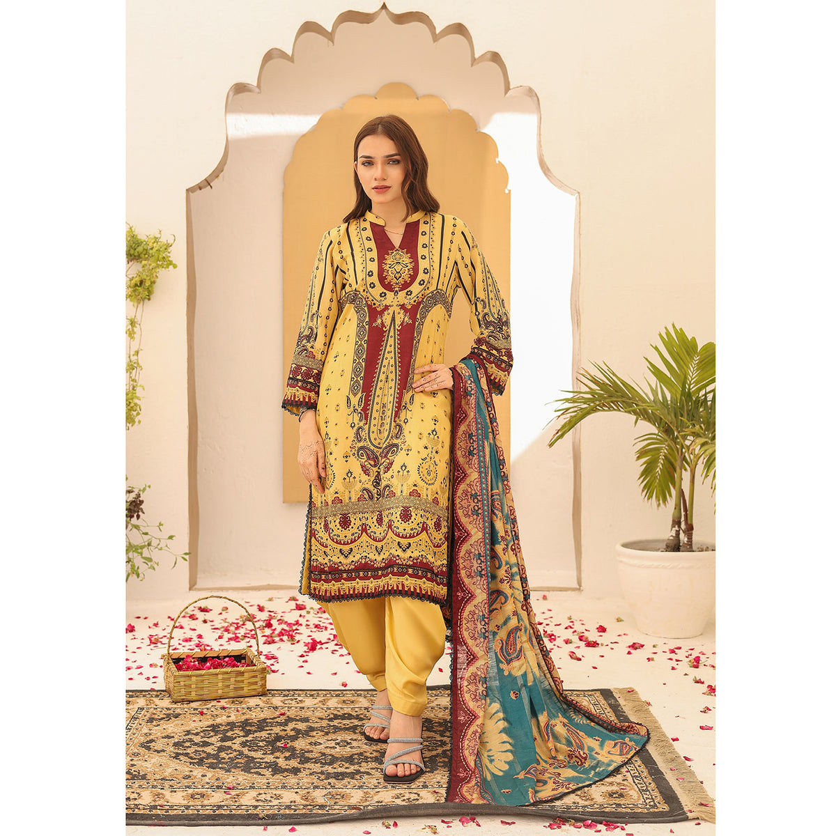 Laiba By SN Cloth Printed Unstitched 3 Pcs Suit - 1, Women, 3Pcs Shalwar Suit, Chase Value, Chase Value