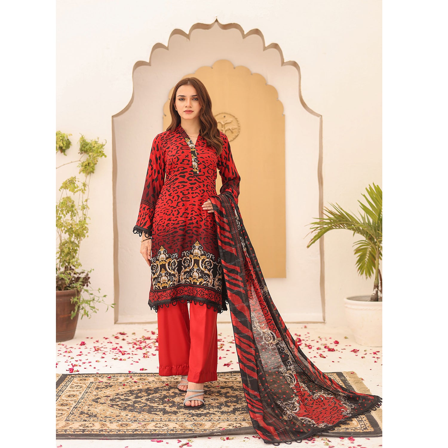 Laiba By SN Cloth Printed Unstitched 3 Pcs Suit - 2, Women, 3Pcs Shalwar Suit, Chase Value, Chase Value