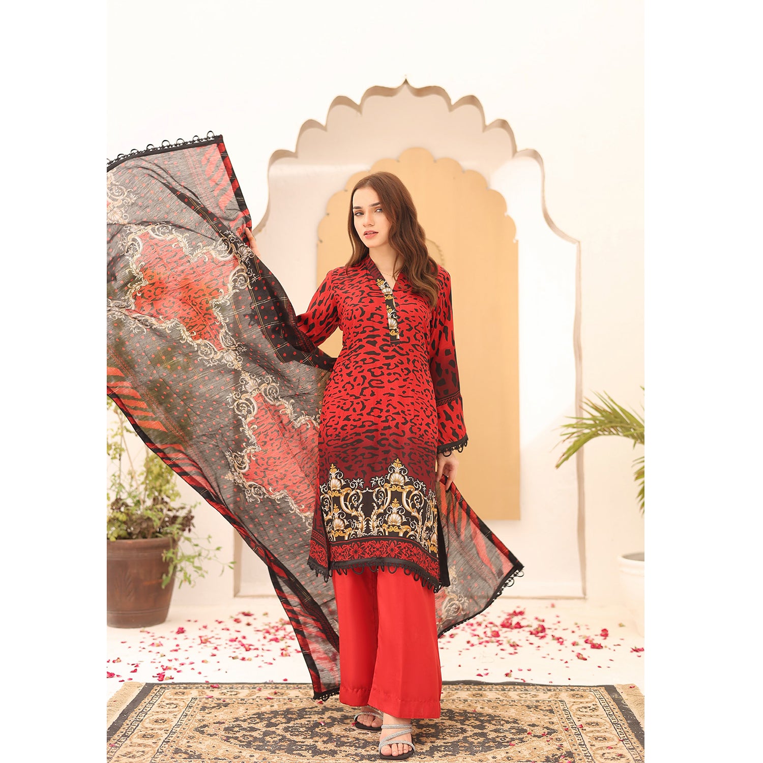 Laiba By SN Cloth Printed Unstitched 3 Pcs Suit - 2, Women, 3Pcs Shalwar Suit, Chase Value, Chase Value