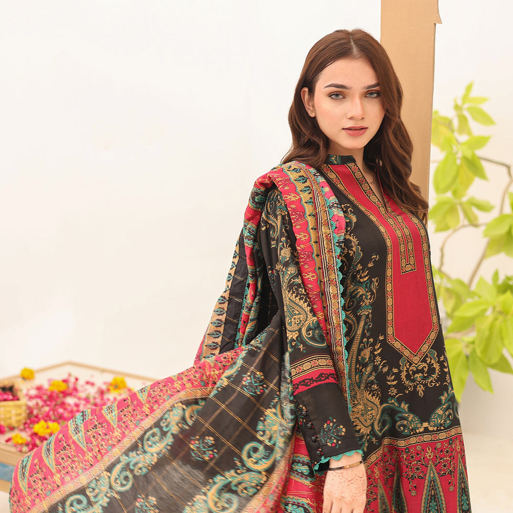 Laiba By SN Cloth Printed Unstitched 3 Pcs Suit - 3, Women, 3Pcs Shalwar Suit, Chase Value, Chase Value