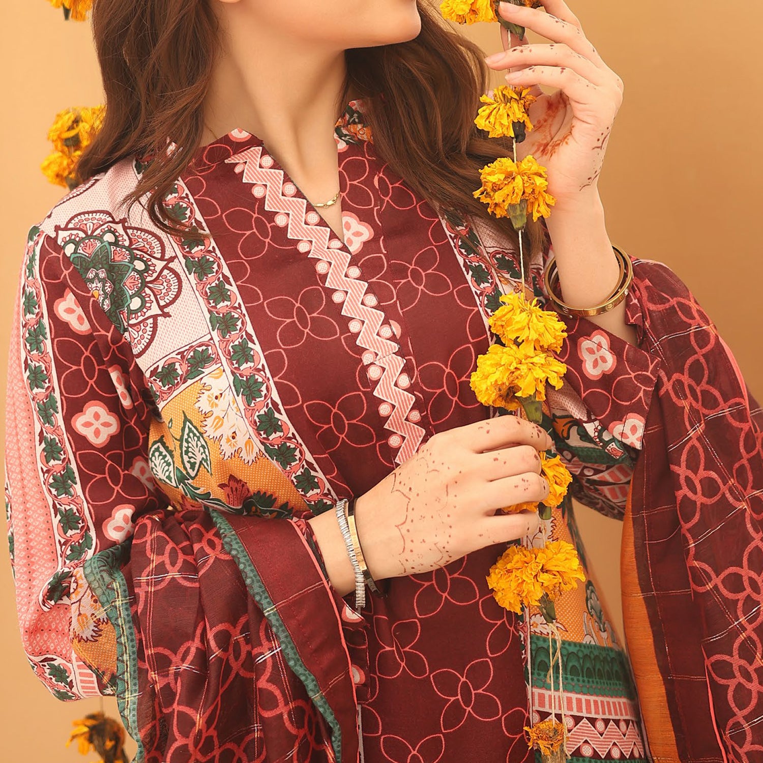 Laiba By SN Cloth Printed Unstitched 3 Pcs Suit - 4, Women, 3Pcs Shalwar Suit, Chase Value, Chase Value