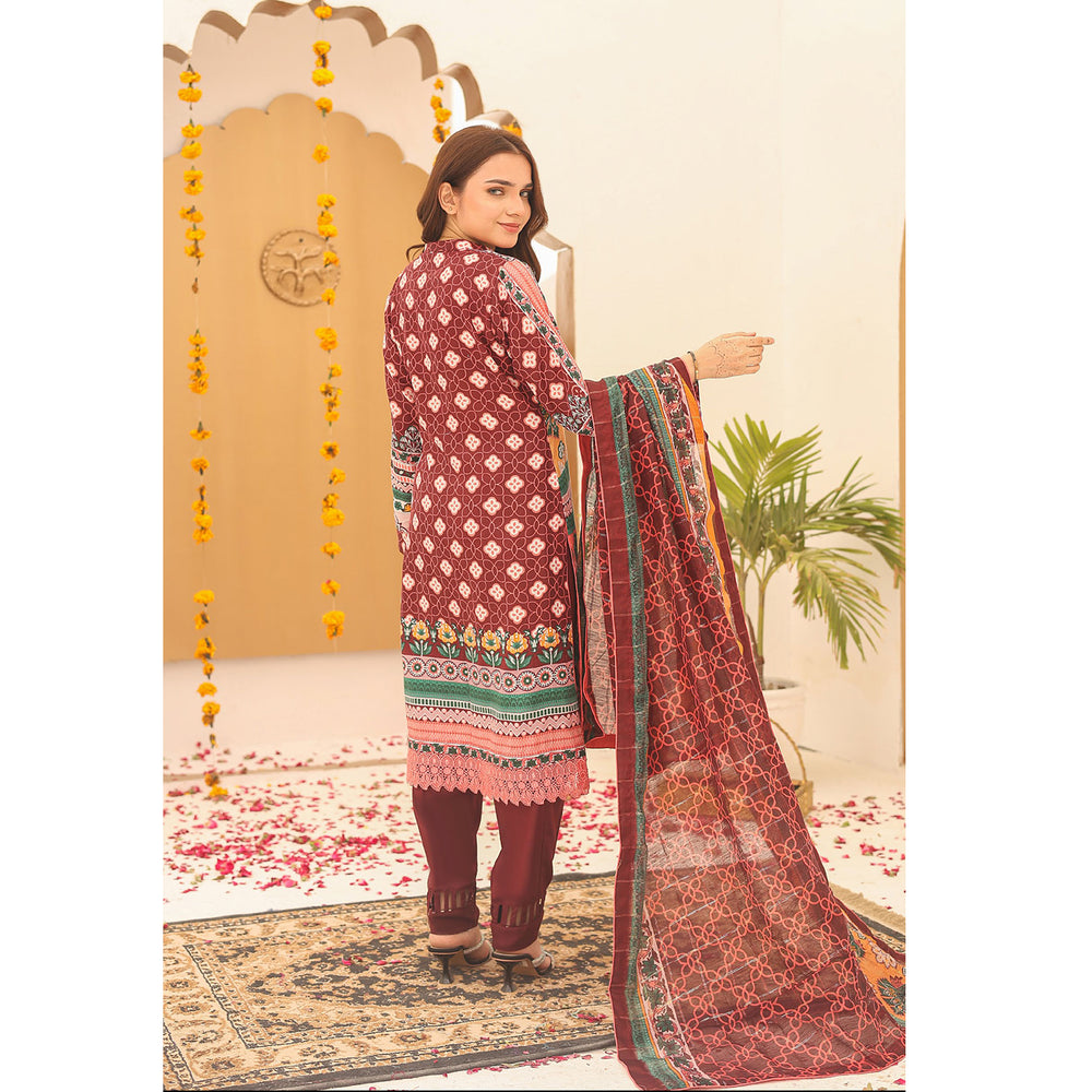 Laiba By SN Cloth Printed Unstitched 3 Pcs Suit - 4, Women, 3Pcs Shalwar Suit, Chase Value, Chase Value