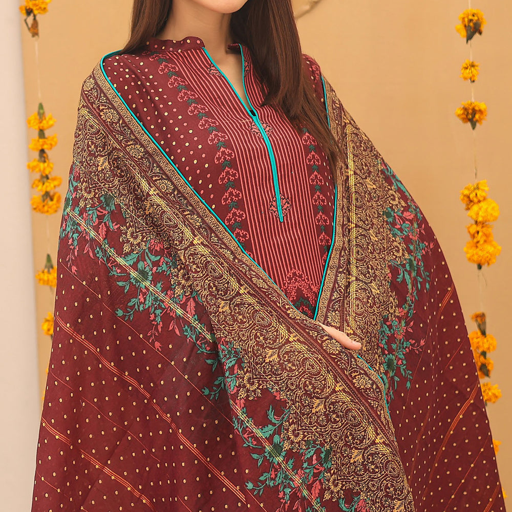 Laiba By SN Cloth Printed Unstitched 3 Pcs Suit - 6, Women, 3Pcs Shalwar Suit, Chase Value, Chase Value