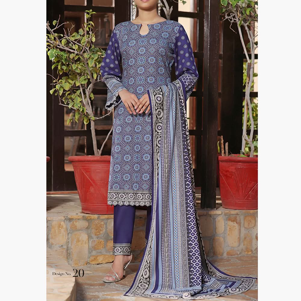 Mon Liza Shimmery Printed Unstitched 3Pcs V1 - 2610, Women, 3Pcs Shalwar Suit, VS Textiles, Chase Value