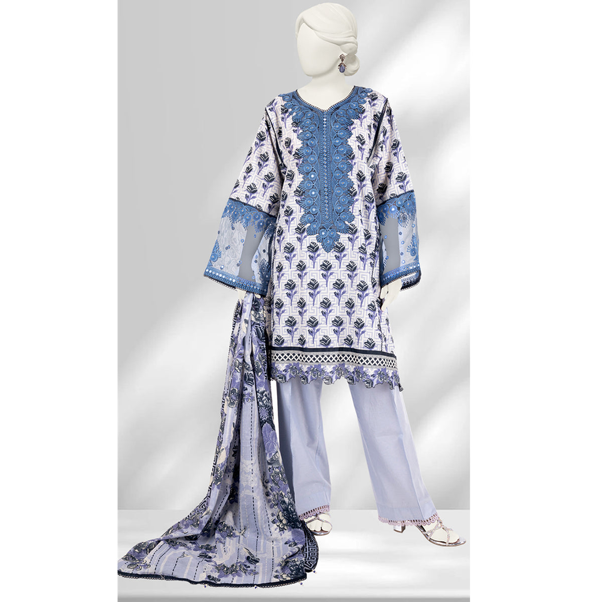 Panjnad By J. Lawn Embroidered 3 Piece Unstitched  - 1287-B, Women, 3Pcs Shalwar Suit, Junaid Jamshed, Chase Value