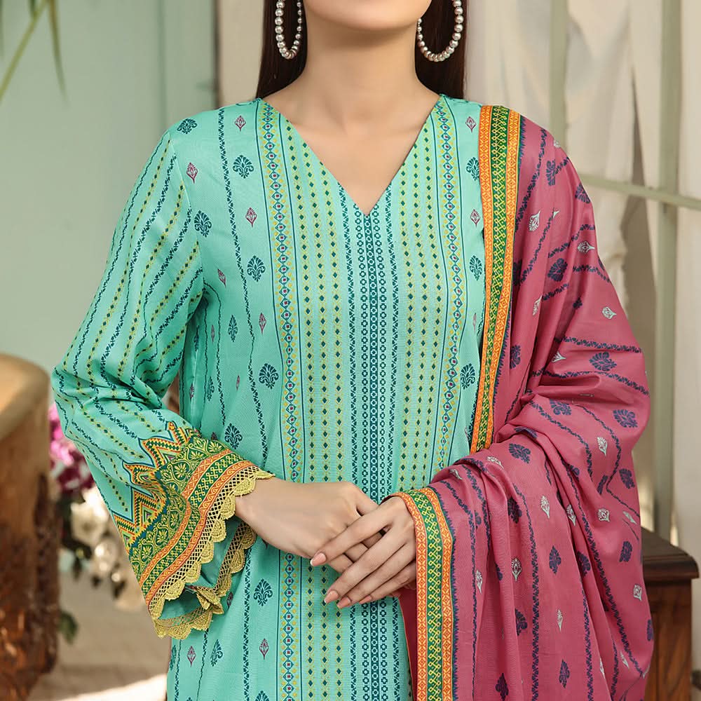 VS-AYESHA ALISHBA Cambric Printed Unstitched 3pcs Suit - 218, Women, 3Pcs Shalwar Suit, VS Textile, Chase Value