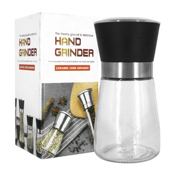 Manual Durable Hand Glass Spice Grinder - Black, Kitchen Accessories, Chase Value, Chase Value