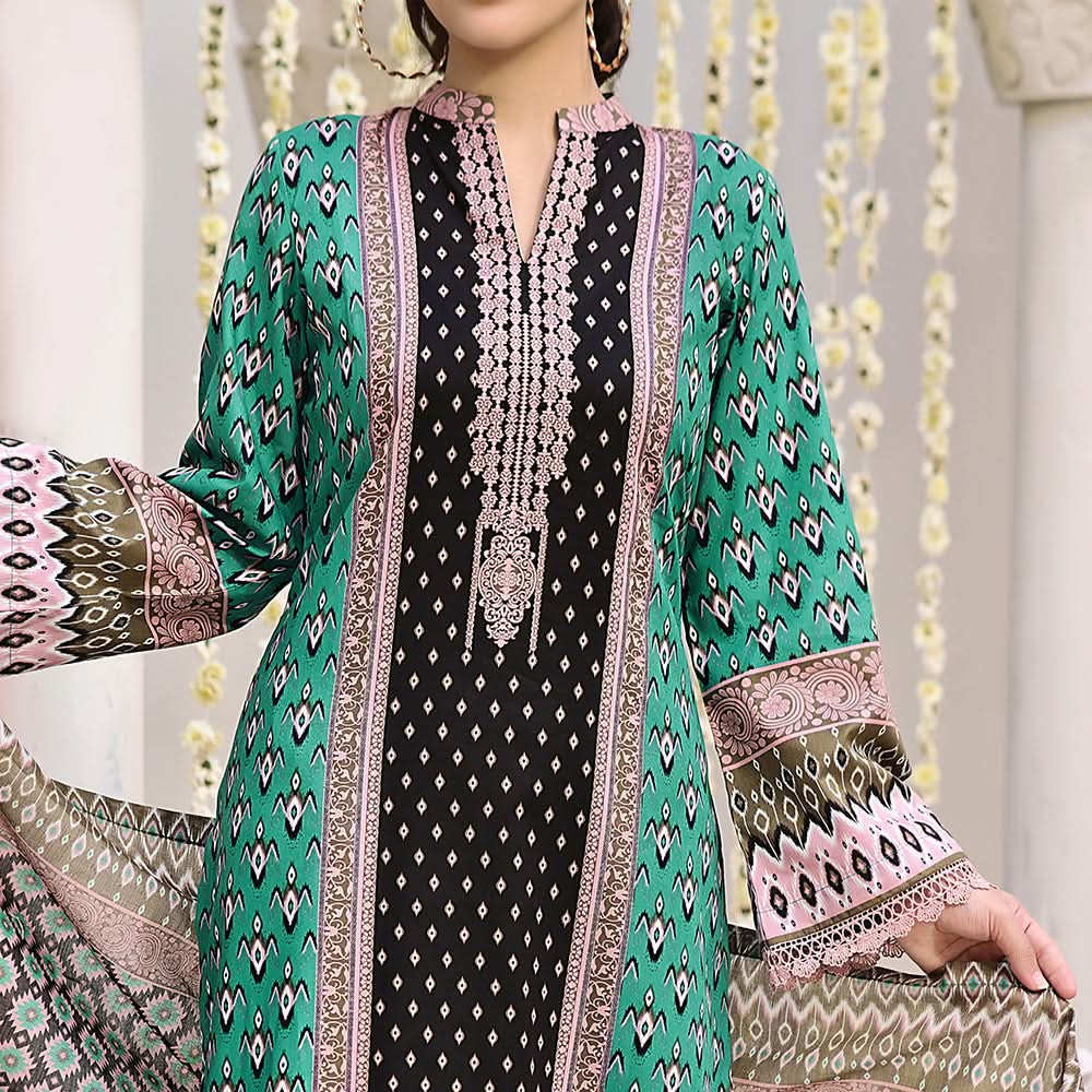 Vs Ayesha Alishba Printed Lawn Suit Unstitched 3Pcs - 228, Women, 3Pcs Shalwar Suit, VS Textile, Chase Value