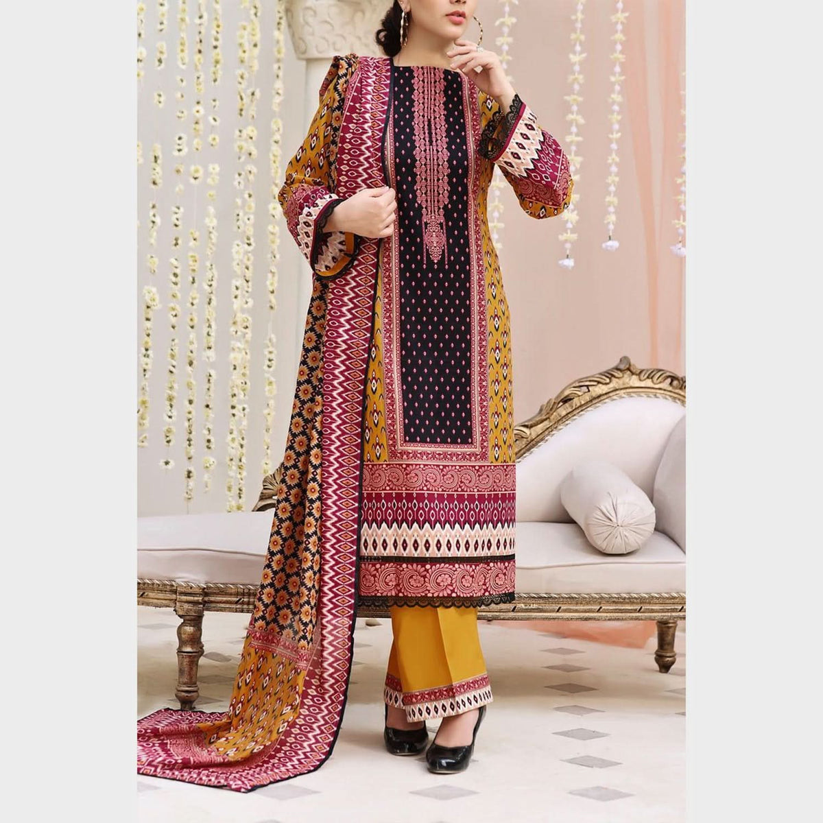 VS-AYESHA ALISHBA Cambric Printed Unstitched 3pcs Suit - 229, Women, 3Pcs Shalwar Suit, VS Textile, Chase Value