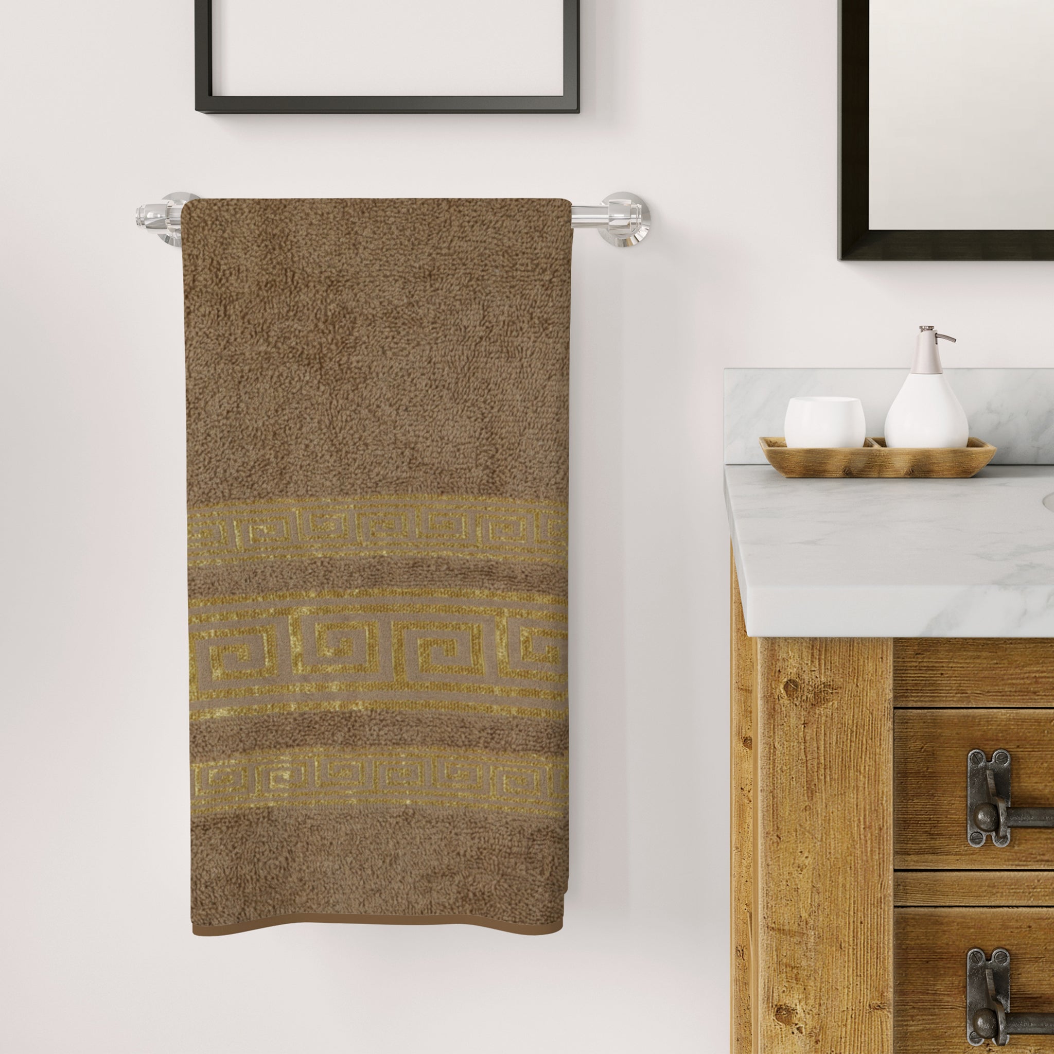 Bath Towel Greek Border, Bath Towels, Chase Value, Chase Value
