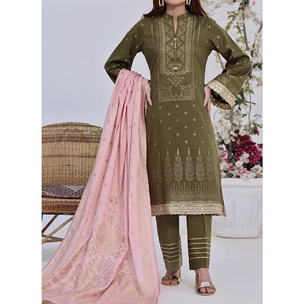 VS-JACQAURD Cambric Printed Unstitched 3pcs Suit - 2305-B, Women, 3Pcs Shalwar Suit, VS Textile, Chase Value