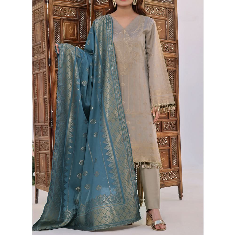 VS-JACQAURD Cambric Printed Unstitched 3pcs Suit - 2306-B, Women, 3Pcs Shalwar Suit, VS Textile, Chase Value
