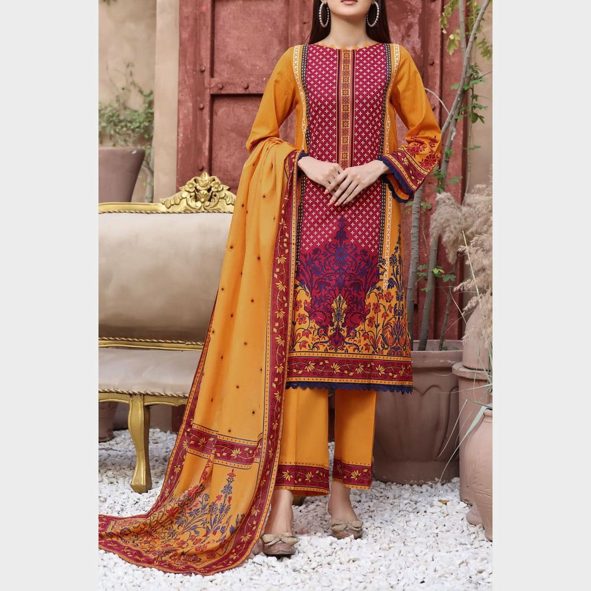 VS-AYESHA ALISHBA Cambric Printed Unstitched 3pcs Suit - 231, Women, 3Pcs Shalwar Suit, VS Textile, Chase Value