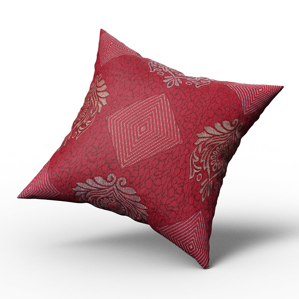 Jacquard Cushion - Maroon, Cushions & Pillows, Chase Value, Chase Value