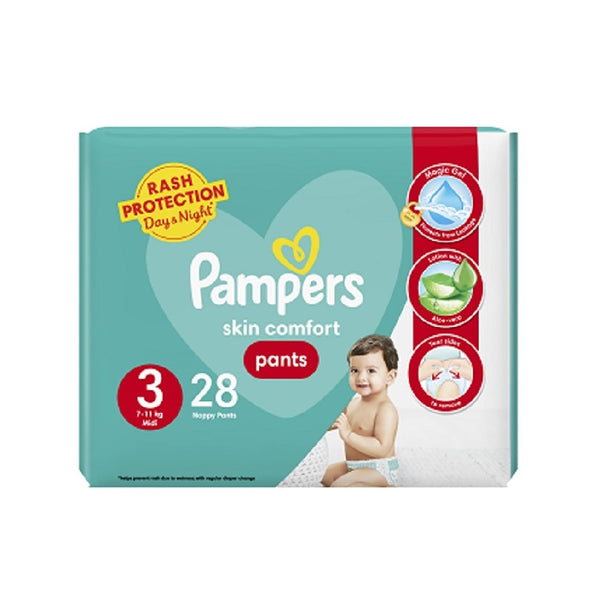 Pamper 03 Skin Comfort (7-11)Kg Jumbo 28 Nappy Pants, Diapers & Wipes, Pampers, Chase Value