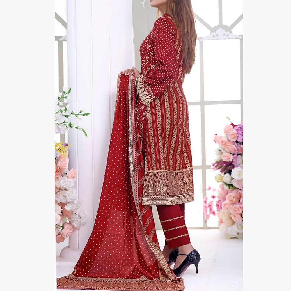 VS Daman Cambric Printed Unstitched 3Pcs Suit V-1, Women, 3Pcs Shalwar Suit, VS Textiles, Chase Value