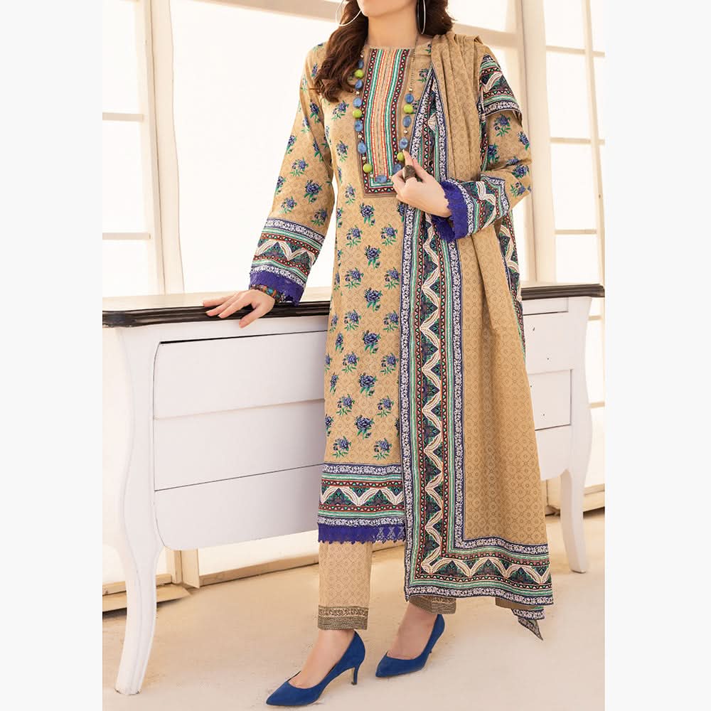 VS Daman Cambric Printed Unstitched 3Pcs Suit V-1, Women, 3Pcs Shalwar Suit, VS Textiles, Chase Value